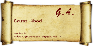 Grusz Abod névjegykártya